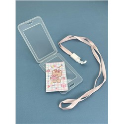 Держатель для карт с шнурком "Bear cake", blue (11.5*7 см)