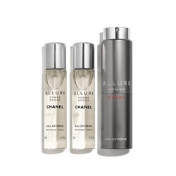 CHANEL ALLURE HOMME SPORT  NACHFULLBARER TASCHENZERSTAUBER  mit Zerstauber, 3 сменных блока (по 20 мл каждый) с распылителем - 60 мл
