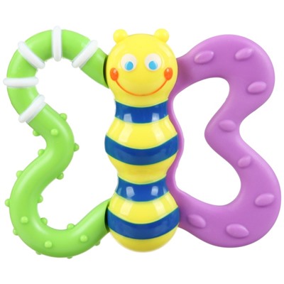 Погремушка Крошка Я «Бабочка» с эластичными элементами, в пакете, от 3 мес.