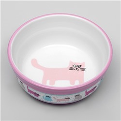 Миска керамическая «Кошачья жизнь» 270 мл 12.7×5 см, розовая
