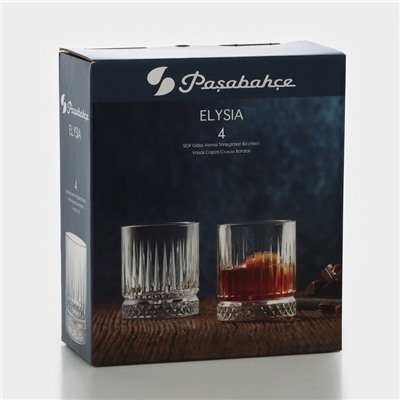 Стаканы низкие Paşabahçe «Элизия», 210 мл, стекло, прозрачные, набор 4 шт