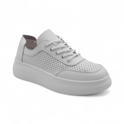 Кроссовки из натуральной кожи В97-3 белые