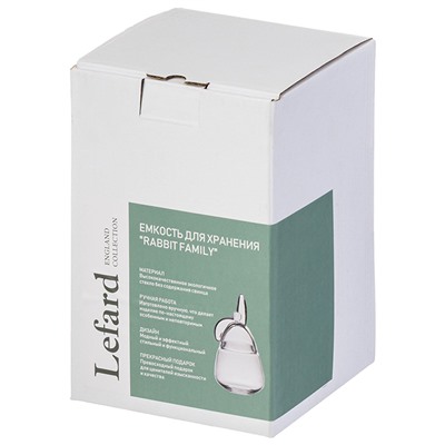 ЕМКОСТЬ ДЛЯ ХРАНЕНИЯ "RABBIT FAMILY" 500 МЛ/10,4*10,4*19 СМ