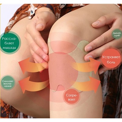Пластыри обезболивающие для коленного сустава с экстрактом полыни, набор 10 шт.