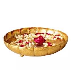 Подсвечник чаша Урли (1000 мл), Hammered Design Urli Flower Decorative Bowl for Home Decor 12 inches, произв. Behoma