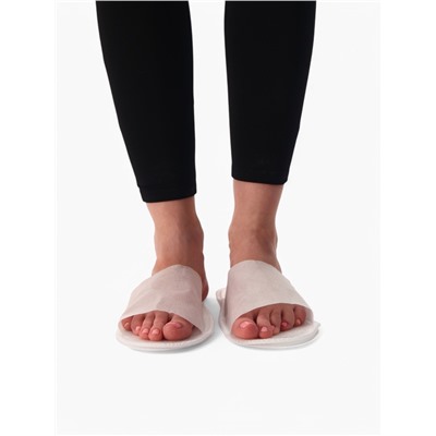 Тапочки одноразовые, антикризисные, подошва 4 мм, белые, 42 р.