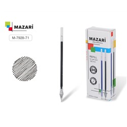 Стержень гелевый 128мм 0,5мм игольчатый синий Mazari M-7928-70/50/Китай