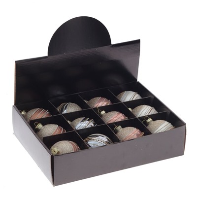 GAEM Набор из 12шт Украшение новогоднее "Шар", D 8 см, L35 W25 H8,5 см