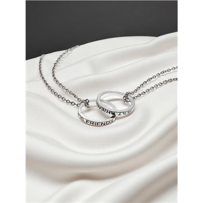 Кулоны парные «Неразлучники» friends forever, кольца, цвет серебро, 45 см