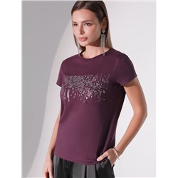 Нарядная футболка с блестящим принтом