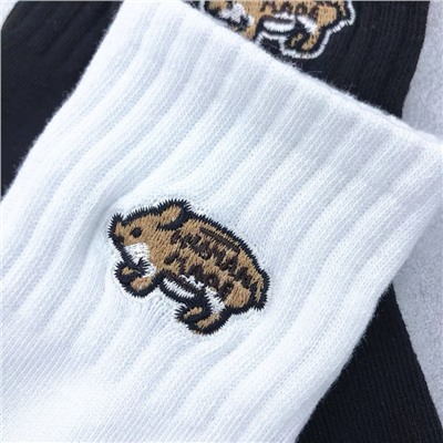 Tide, Japanese embroidery, thin sports cotton knee socks for men and women, with embroidery