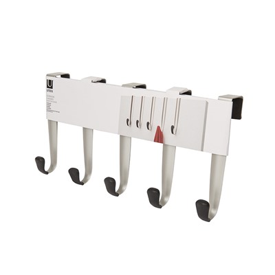 Вешалка надверная Schnook, черная-никель, 43 см, 5 крючков