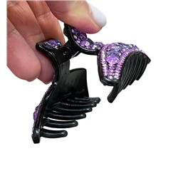 Заколка-краб для волос со стразами 9,5х4 см КР16 тип 1