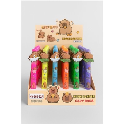 Маркер текстовыделитель "Convex capybara", mix, шоу-бокс 36 шт.