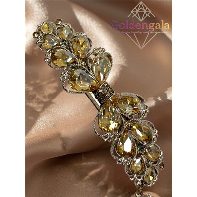 Заколка автомат для волос с кристаллами «Блеск элегантности» ЭЛЗ12/03