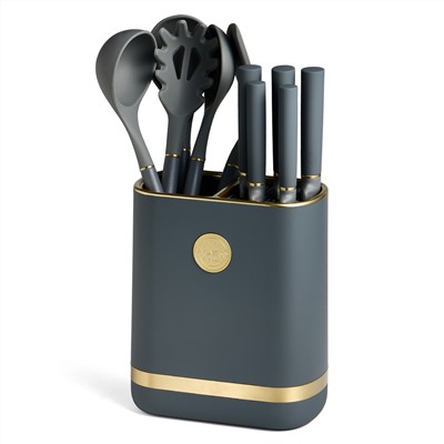 НАБОР AGNESS ИЗ 11ПР: 5 НОЖЕЙ,ПОДСТАВКА,ПОЛОВНИК,ЛОЖКА,ЛОПАТКА,ШУМОВКА,ЛОЖКА ДЛЯ СПАГЕТТИ