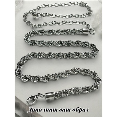 Пояс женский цепочка  универсальный цвет серебро модель 4