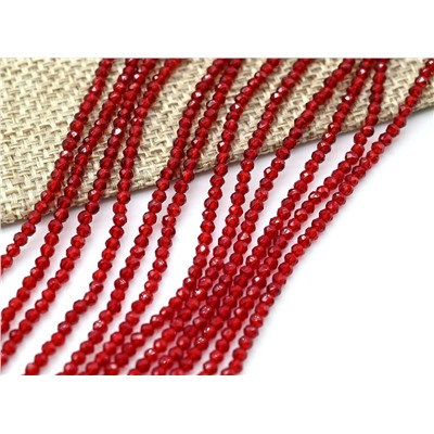 Бусины из шпинели шарик гр.2мм цв.вишневый, 37см, 200 бусин