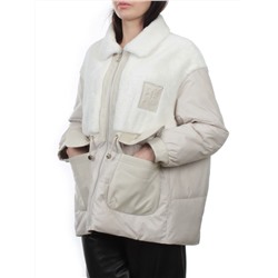 H24-223 LT. BEIGE Куртка демисезонная женская (100 гр. холлофайбер)