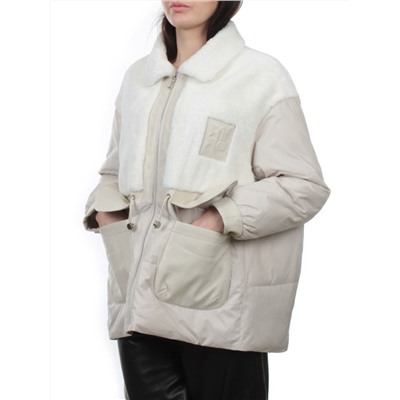 H24-223 LT. BEIGE Куртка демисезонная женская (100 гр. холлофайбер)