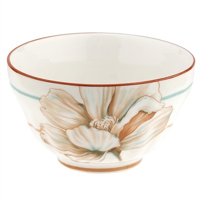 "Блуминг флауэрс (Blooming flowers)" Пиала фарфоровая 380мл, д11,5х6,7см, с деколью, отводка (Китай)