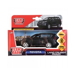 Машина металл TOYOTA PRADO матовая 12 см, двери, багаж, инерц, черный, 263345