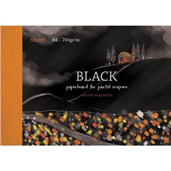 Альбом для рис. пастелью А4 10л, блок черный 760 гр/м, обл.мел. картон