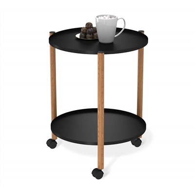 Сервировочный столик SHT-CT62
                        черный муар / светлый орех