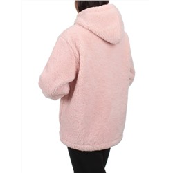 1008 PINK Куртка плюшевая демисезонная (65% хлопок, 35% полиэстер) оверсайз 46-54