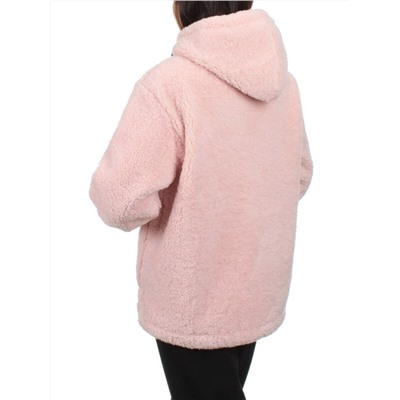 1008 PINK Куртка плюшевая демисезонная (65% хлопок, 35% полиэстер) оверсайз 46-54