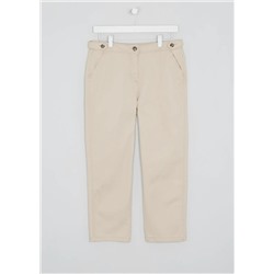 Button Tab Cropped Trousers