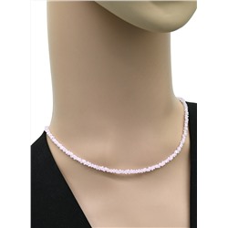 Чокер на шею женский из циркона огранка 3мм цвет розовый, 38см