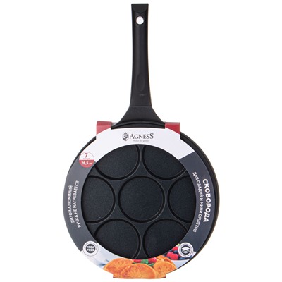 СКОВОРОДА AGNESS ДЛЯ ОЛАДИЙ С АНТИПРИГАР.ПОКРЫТИЕМ ДИАМЕТР=26.5 СМ.(КОР=6ШТ)
