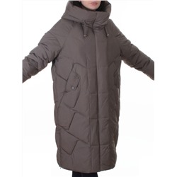 A621 GRAY/BROWN Пальто зимнее женское (200 гр. холлофайбер)