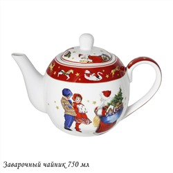 305-203 Чайник заварочный 750 мл  НОВЫЙ ГОД в под.уп.(х24)Фарфор