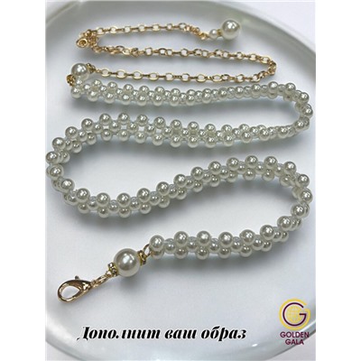 Пояс женский резинка  с жемчугом модель 18