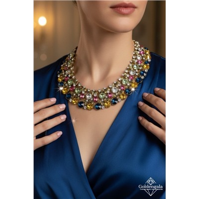 Колье-воротник с кристаллами П4/05