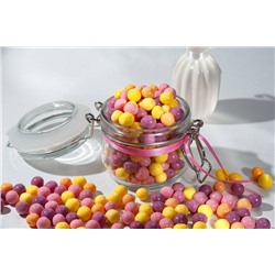 Драже "Рисовые шарики (10 мм) Ассорти в белом цветном шоколаде (желтый апельсин, оранжевый манго, розовый малина, фиолетовый малина) - Premium"