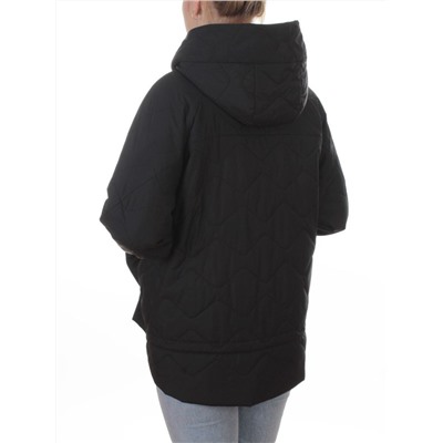 9661 BLACK Куртка демисезонная женская (100 гр. холлофайбер)
