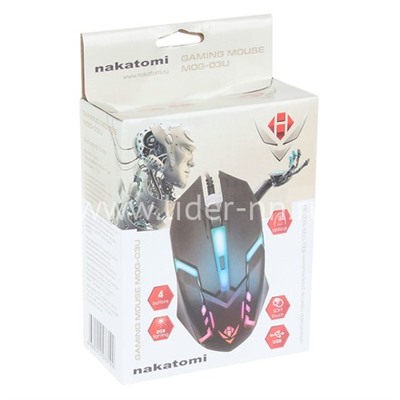 Мышь проводная NAKATOMI игровая Gaming MOG-03U 4 кнопки (черная)