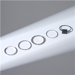 Набор колец «Узор», 5 шт. цвет красно-серебряный