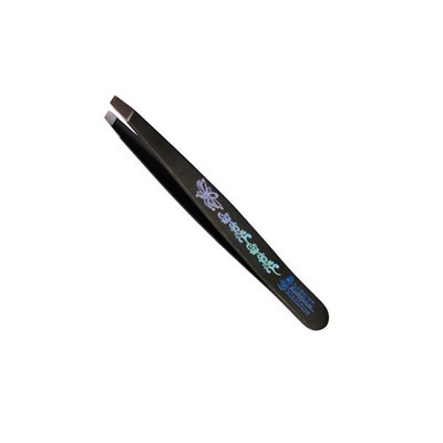 Mertz Пинцет косметический скошенный 255, черный, 10 см