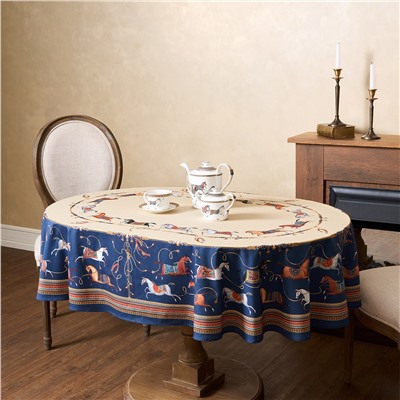 СКАТЕРТЬ ОВАЛЬНАЯ "PASSAGE"140Х300СМ ,БЕЖЕВЫЙ, 100% ХЛОПОК,ТВИЛ, ПРОПИТКА