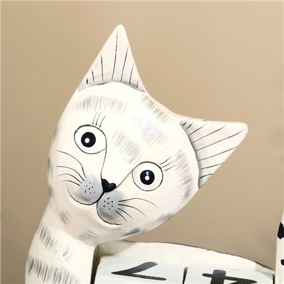 Вечный календарь «Кошечка», 15×22×6 см, дерево