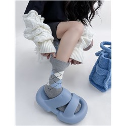 Retro cotton demi-season brand Japanese knee socks, mid-length