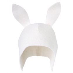 Шапка банная "Заяц с ушами", войлок белый