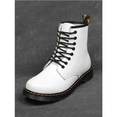 B6019-2 WHITE Ботинки демисезонные женские (натуральная кожа)