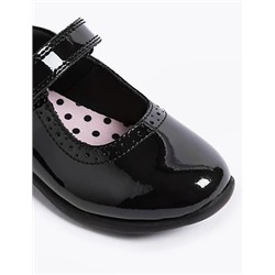 Kids' Riptape Leather School Shoes (8 Small - 1 Large)