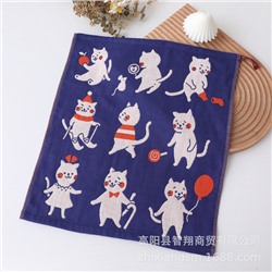 Export towels New sports cat gauze square towel Korea Soft absorbent kitchen hand wipe towel factory price wholesale