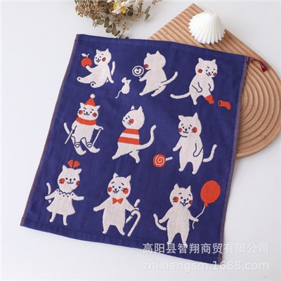 Export towels New sports cat gauze square towel Korea Soft absorbent kitchen hand wipe towel factory price wholesale